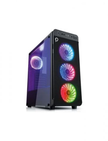 Carcasa  spacer - gaming middle tower atx titan fara sursa sticla securizata 4 x fan hub si telecomanda usb 2.0 x 2 usb 3.0 x 1  - Tik.ro