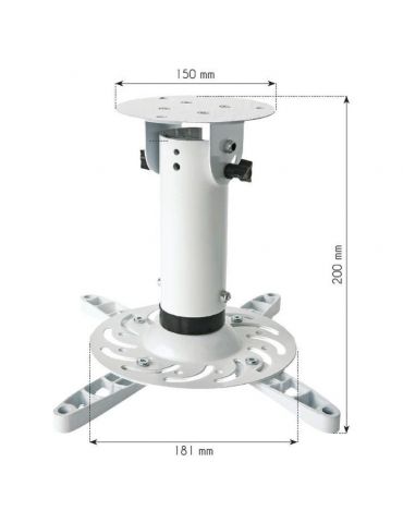 Techly ICA-PM 200WH suporturi pentru montarea proiectoarelor Plafonul Alb