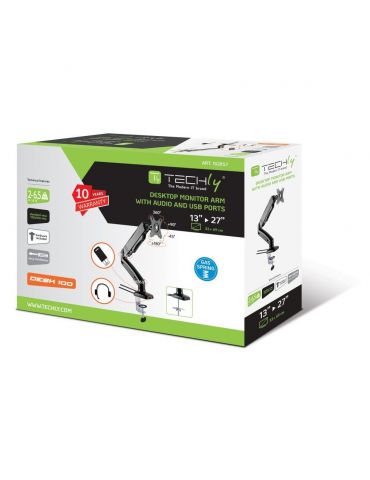 Techly ICA-LCD 514 sistem montare monitor stand 68,6 cm (27") Negru Birou