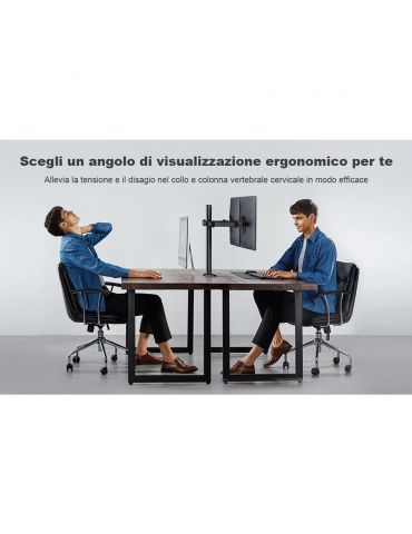 Techly ICA-LCD 482-D sistem montare monitor stand 68,6 cm (27") Negru Birou