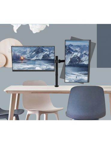 Techly ICA-LCD 482-D sistem montare monitor stand 68,6 cm (27") Negru Birou