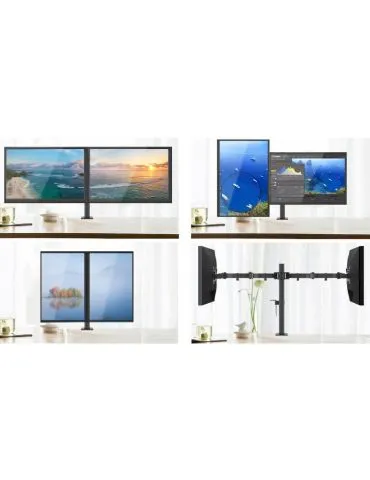 Techly ICA-LCD 482-D sistem montare monitor stand 68,6 cm (27") Negru Birou
