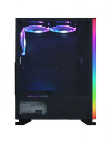 Carcasa  spacer - gaming middle tower atx bright fara sursa sticla securizata 4 x fanhub si telecomanda usb 2.0 x 1 usb 3.0 x 2 
