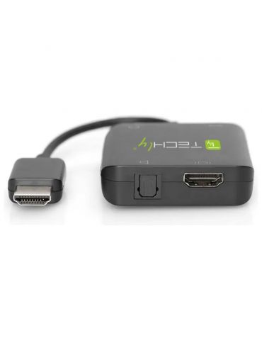 Techly IDATA HDMI-VGA8 adaptor pentru cabluri video Negru