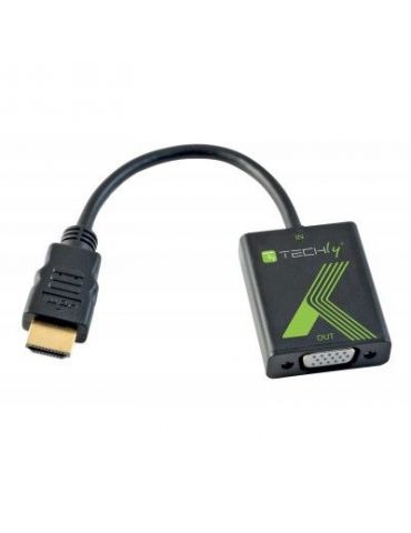 Techly 301658 adaptor pentru cabluri video 0,1 m HDMI Tip A (Standard) VGA (D-Sub) Negru - Tik.ro