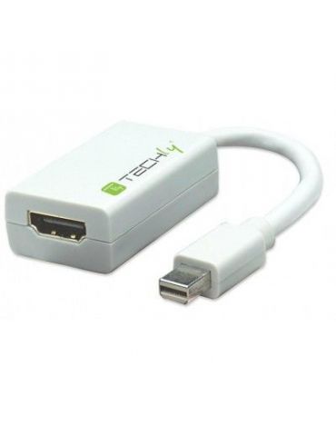 Techly 304239 adaptor pentru cabluri video 0,15 m Mini DisplayPort HDMI Alb - Tik.ro