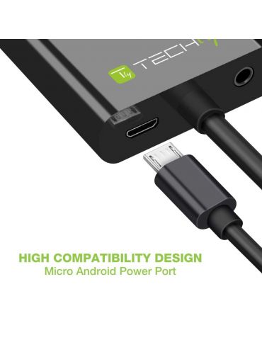 Techly HDMI - VGA+3.5mm+Micro USB B M F 0,15 m Negru