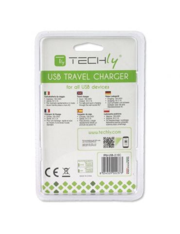 Techly IPW-USB-21EC încărcătoare pentru dispozitive mobile GPS, MP3, PDA, Smartphone, Tabletă Alb AC De interior