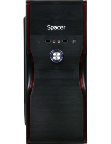 Carcasa  spacer middle tower atx mercury 450 (230w for 450w desktop pc) usb 2.0 x 2 jack 3.5mm x 2  spc-mercury Spacer - 1