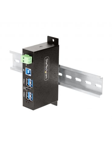 StarTech.com 5G4AINDRM-USB-A-HUB hub-uri de interfață USB 3.2 Gen 1 (3.1 Gen 1) Type-B 5000 Mbit s Negru