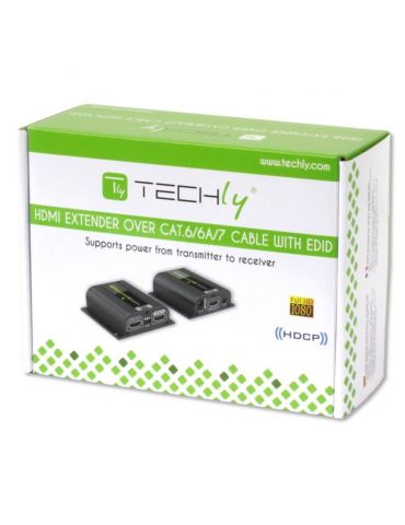 Techly IDATA EXT-E70POED repetoare audio video Emițător & receiver AV Negru