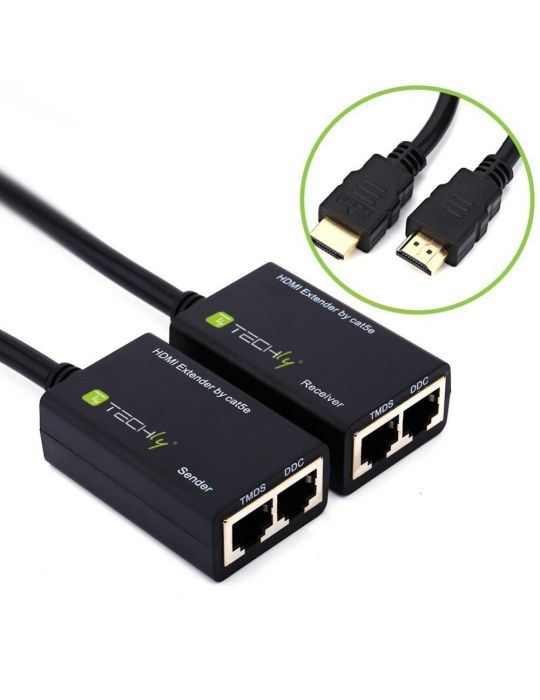 Techly IDATA EXT-E30D distribuitoare de semnal video HDMI