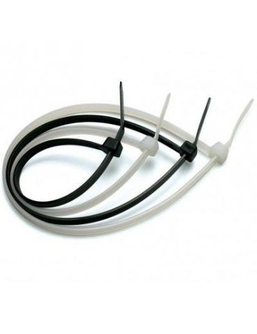 Techly 306356 coliere pentru cabluri Legături cablu tip mărgele Nailon Negru 100 buc.