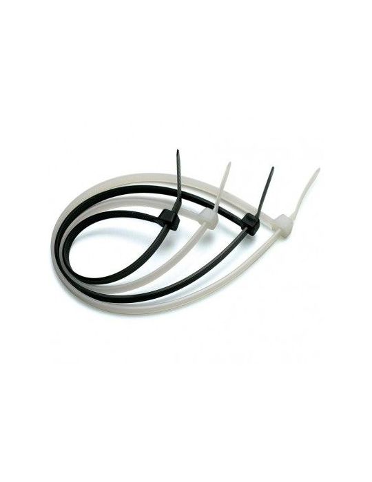 Techly 306356 coliere pentru cabluri Legături cablu tip mărgele Nailon Negru 100 buc.