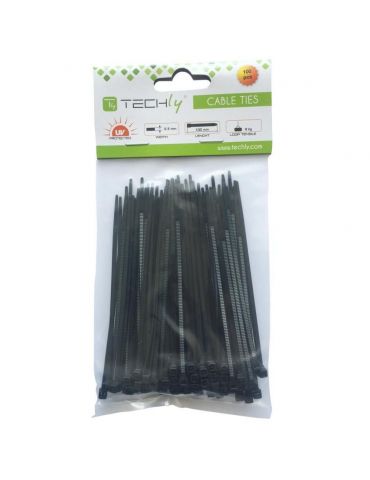 Techly 280 x 4.8mm coliere pentru cabluri Nailon Negru 100 buc.
