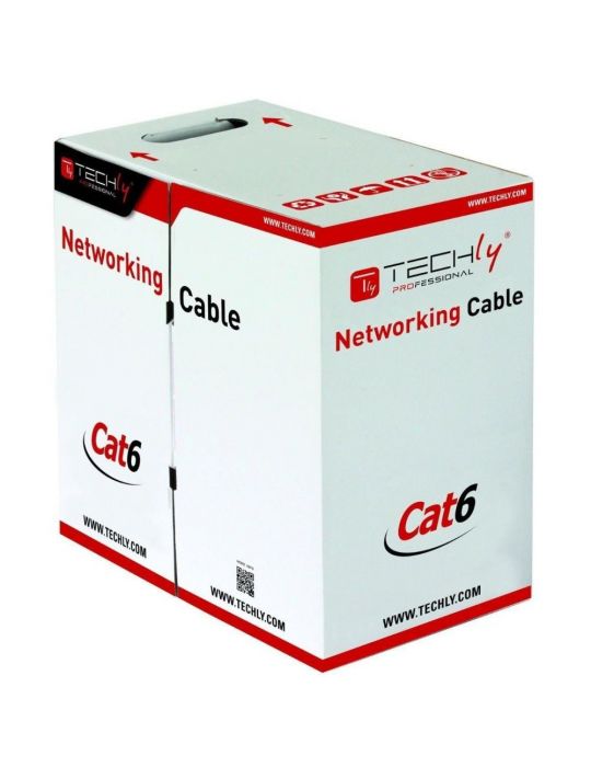 Techly ITP9-FLU-0305 cabluri de rețea Gri 305 m Cat6 U UTP (UTP)