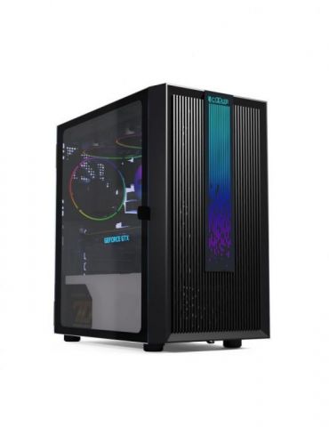Carcasa pccooler middle tower m-atx fara sursa sticla securizata usb 2.0 x 2 usb 3.0 x 1 jack 3.5mm x 1 rgb led strip platinum l