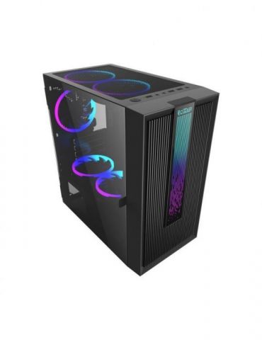 Carcasa pccooler middle tower m-atx fara sursa sticla securizata usb 2.0 x 2 usb 3.0 x 1 jack 3.5mm x 1 rgb led strip platinum l
