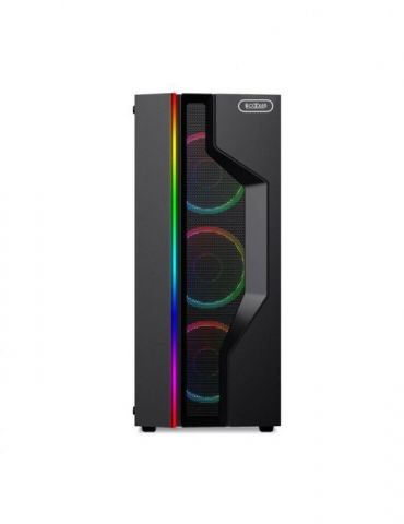 Carcasa pccooler middle tower e-atx fara sursa sticla securizata usb 2.0 x 2 usb 3.0 x 1 jack 3.5mm x 2 mesh  rgb led strip mast