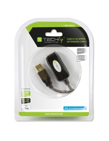Techly IUSB-REP10TY cabluri USB 10 m USB 2.0 USB A Negru