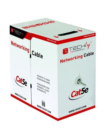 Techly ITP7-UTP-IC-CCA cabluri de rețea Gri 305 m Cat5e U UTP (UTP)