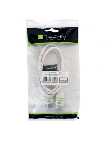 Techly 1.0m HDMI M M cablu HDMI 1 m HDMI Tip A (Standard) Alb