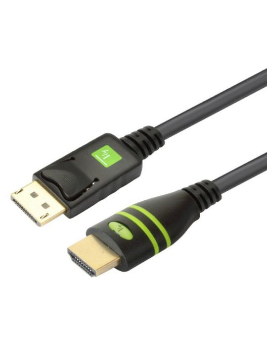 Techly 2m DisplayPort HDMI Negru