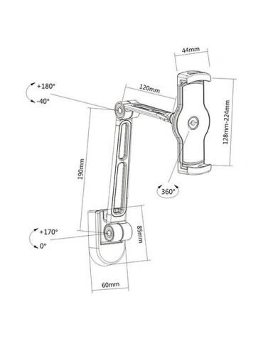 Techly ICA-TBL 2802 suporturi Suport pasiv Tabletă UMPC Negru