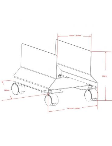 Techly ICA-CS 34 cărucioare și standuri pentru multimedia Negru PC-ul Raft pe roți multimedia