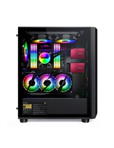 Carcasa pccooler middle tower atx fara sursa sticla securizata usb 2.0 x 2 usb 3.0 x 1 jack 3.5mm x 1 mesh diamond ma200 mesh Pc