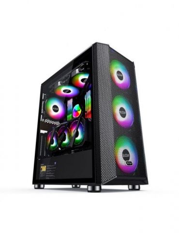 Carcasa pccooler middle tower atx fara sursa sticla securizata usb 2.0 x 2 usb 3.0 x 1 jack 3.5mm x 1 mesh diamond ma200 mesh Pc