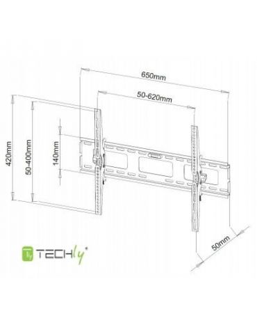 Techly 301276 sistem montare TV 165,1 cm (65") Negru