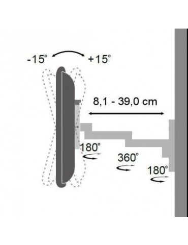 Techly 301498 sistem montare TV 76,2 cm (30") Negru