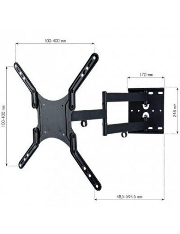 Techly 308893 sistem montare TV 139,7 cm (55") Negru