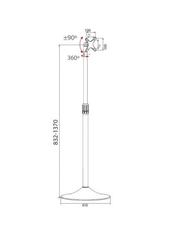 Techly ICA-TR10 sistem montare consolă media 68,6 cm (27") Argint