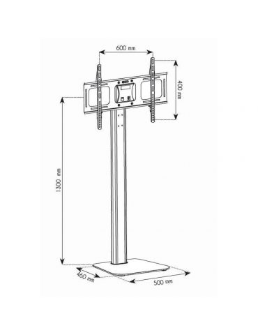 Techly ICA-TR11 sistem montare TV 177,8 cm (70") Negru, Argint