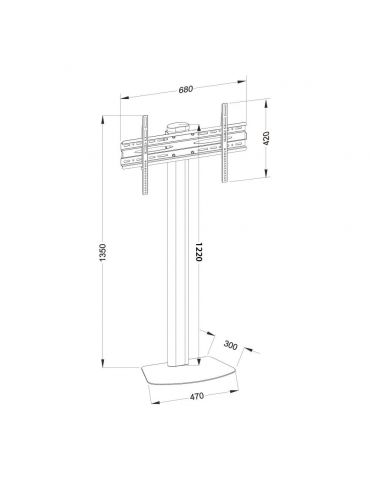Techly ICA-TR27 sistem montare TV 139,7 cm (55") Negru