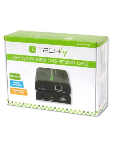 Techly IDATA HDMI-KVM2 extender KVM Transmițător și receptor