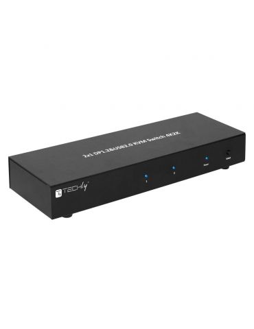 Techly IDATA DP-KVM2 switch-uri pentru tastatură, mouse și monitor (KVM) Negru