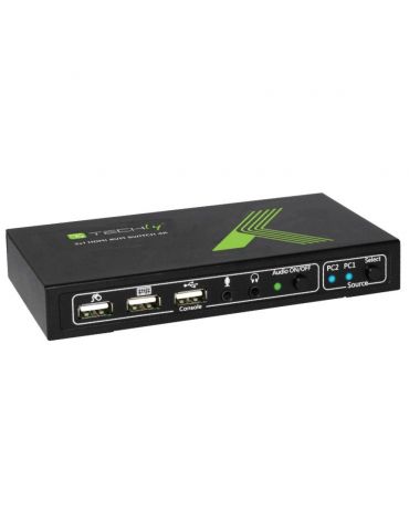 Techly 2x1 USB HDMI KVM Switch 4Kx2K IDATA KVM-HDMI2U switch-uri pentru tastatură, mouse și monitor (KVM) Negru