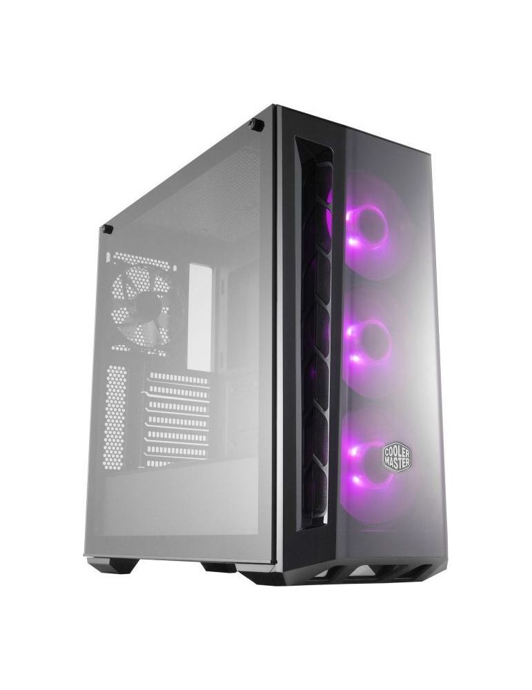 Carcasa cooler master middle tower atx masterbox mb520 rgb fara sursa sticla securizata 4 x fan usb 3.0 x 2 jack 3.5mm x 2 mesh