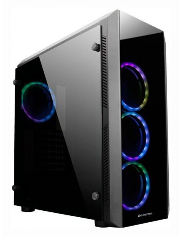 Carcasa chieftec middle tower atx scorpion 2 fara sursa sticla securizata 4 x fan usb 2.0 x 1 usb 3.0 x 2 jack 3.5mm x 2 mesh fa - Tik.ro