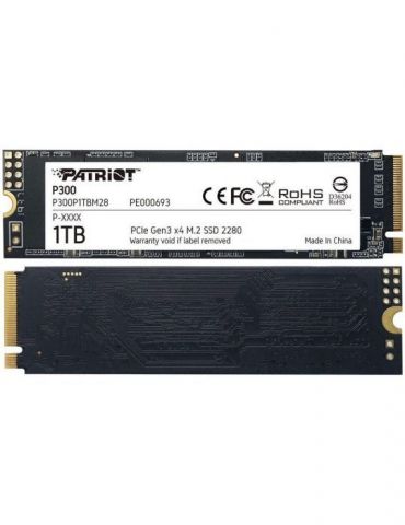 Ssd patriot p300 128gb m.2 pcie gen3.0 x4 3d tlc nand r/w: 1600 mb/s/600 mb/s mb/s p300p128gm28 Patriot - 1