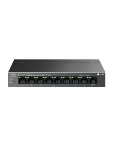 TP-Link LiteWave LS109P switch-uri Fara management Fast Ethernet (10 100) Power over Ethernet (PoE) Suport Negru - Tik.ro