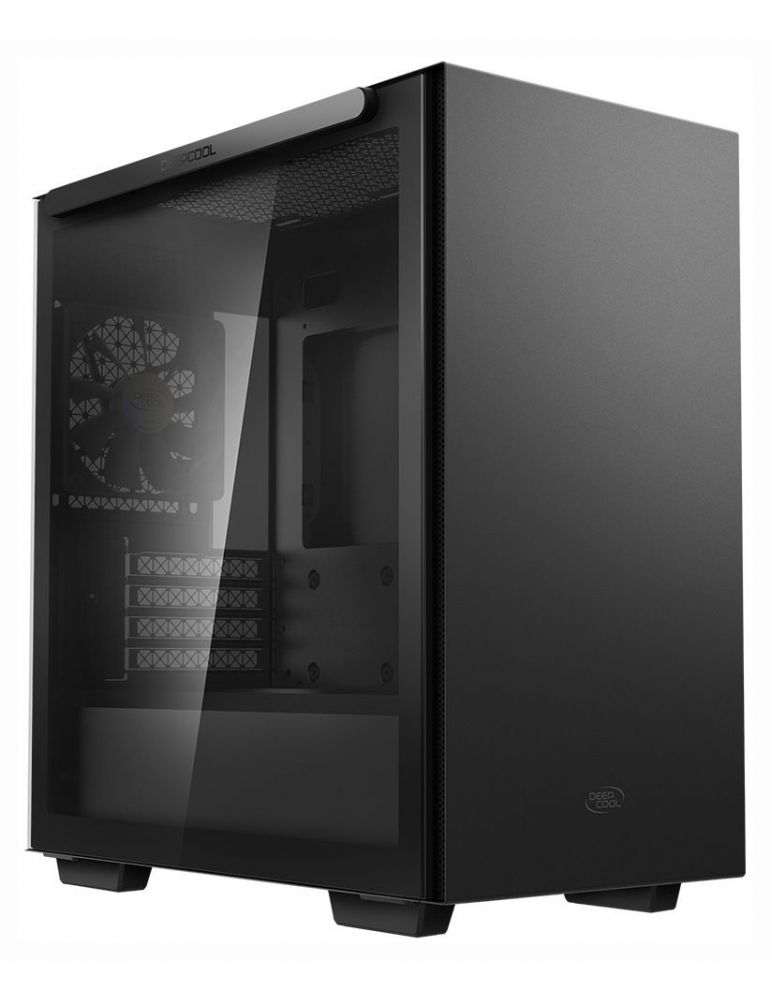 Carcasa deep cool middle tower matx macube 110 fara sursa sticla securizata 1 x fan usb 3.0 x 2 jack 3.5mm mesh r-macube110-bkn