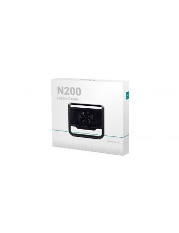 DeepCool N200 suporturi de răcire pentru calculatoarele portabile 39,1 cm (15.4") 1000 RPM Negru