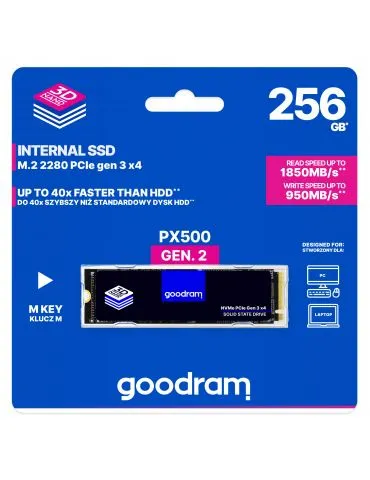 Goodram PX500 Gen.2 M.2 256 Giga Bites PCI Express 3.0 NVMe 3D NAND