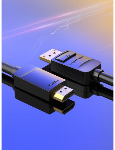 Vention HADBH adaptor pentru cabluri video 2 m DisplayPort HDMI Negru