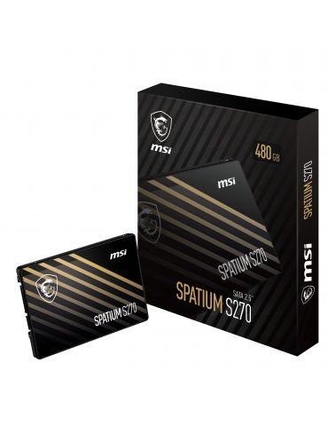 MSI SPATIUM S270 SATA 2.5 480GB unități SSD 2.5" 480 Giga Bites ATA III Serial 3D NAND
