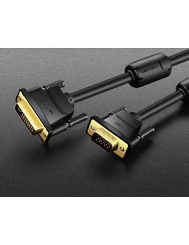 Vention EACBI adaptor pentru cabluri video 3 m DVI VGA (D-Sub) Negru